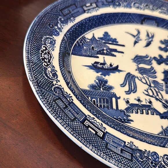 Willow Blue Made in England Oval Platter - Excellent Vintage Condition - Picture 8 of 13